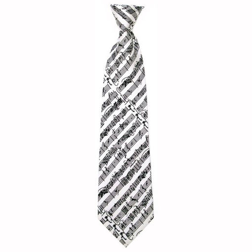 Picture of 100% PURE SILK WHITE TIE WITH MOZART MANUSCRIPT